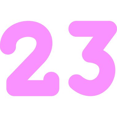 Pembe arka planda 3 boyutlu 2 numara..