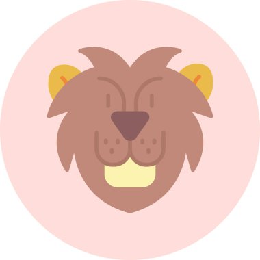 Düz biçimdeki hayvan aslan simgesi