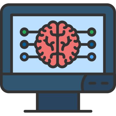 beyin ikonu vektör illüstrasyonu