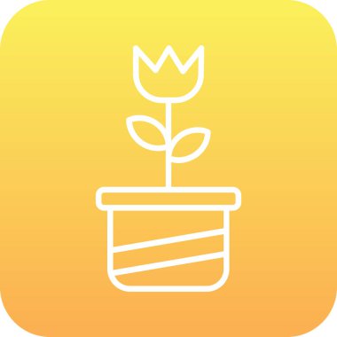 vektör bitki simgesi, düz illüstrasyon tasarım biçimi