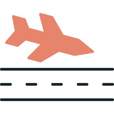 Uçak uçuş ikonu düz stil. vektör illüstrasyonu.