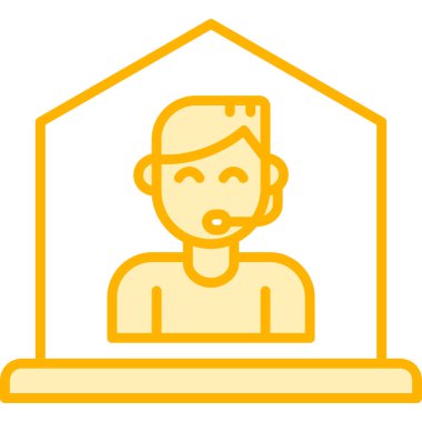 Dizüstü bilgisayar simgesi vektör illüstrasyonlu adam