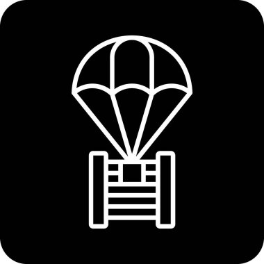 Paraşüt. Web simgesi basit illüstrasyon