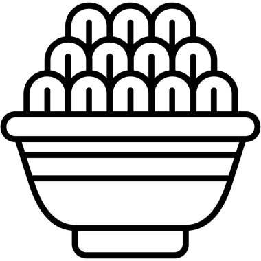 Ana hatlarıyla tatlı kasesi ikonu