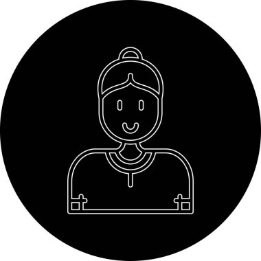 Siyah maskeli bir kadının vektör çizimi