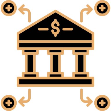 Banka binası. Basit resimleme