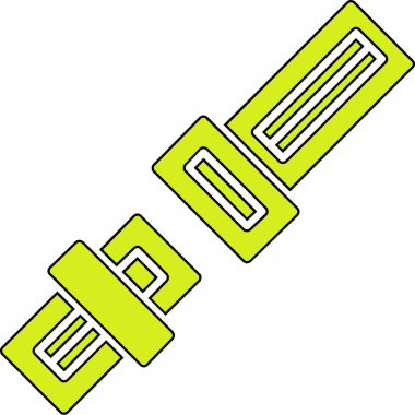 Sarı arka planı olan yeşil bir bant çizimi