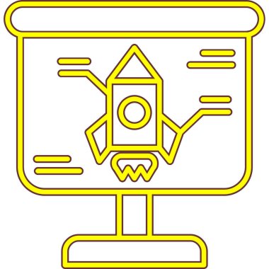 Basit vektör simgesi, uydunun çizimi