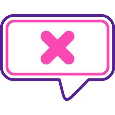 Çapraz simgeli balon. vektör illüstrasyonu