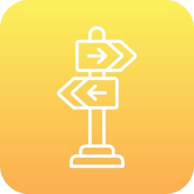 Yol işareti simgesinin vektör illüstrasyonu