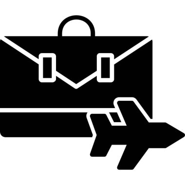 bavul ikonu vektör illüstrasyonu