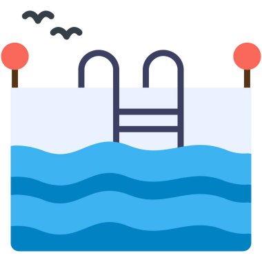 yüzme havuzu vektör simgesi