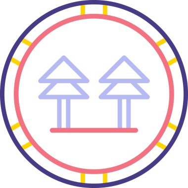 Modern ağaç simgesinin vektör illüstrasyonu