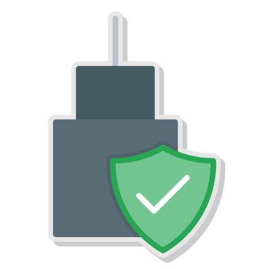 Güvenlik kalkanı simgesi. Beyaz arkaplanda izole edilmiş web tasarımı için güvenlik kalkan vektör simgesi çizgi filmi