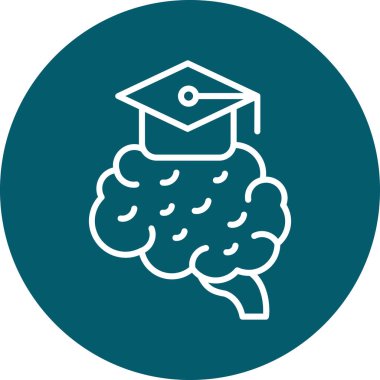 mezuniyet kapağı web simgesi, basit illüstrasyon