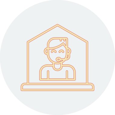 İzole edilmiş tek bir ev simgesinin vektör çizimi