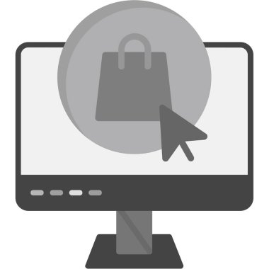 İnternetten alışveriş ikonu. vektör illüstrasyonu