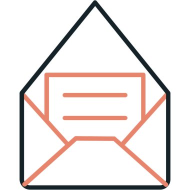 Mesaj var. Web simgesi basit illüstrasyon