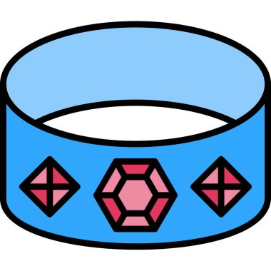 Mavi bir elmasın vektör illüstrasyonu