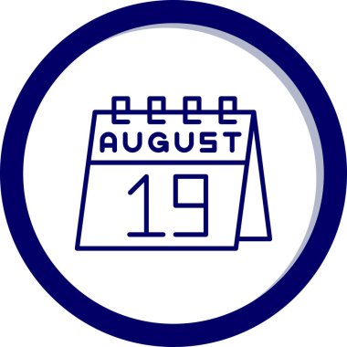 Tek bir takvim simgesinde 19 Ağustos