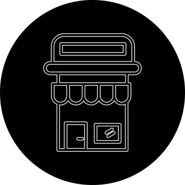 Bir dükkan simgesinin vektör illüstrasyonu