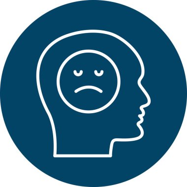 Üzgün insan ikonu. Web için insan vektör sembolünün özet çizimi