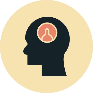 Beyin simgesi, vektör illüstrasyonu