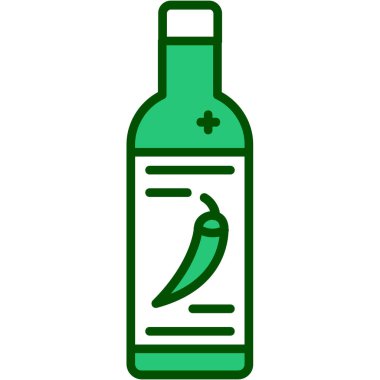 Şili biberi vektör çizim tasarımı ile şişe