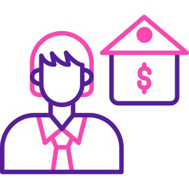 İş adamı simgesi vektör illüstrasyonu