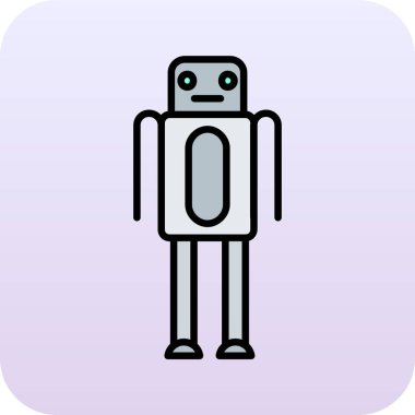 Moda Biçimli Robot Simgesi İzole Arkaplan