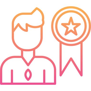 ödül rozeti simgesi, basit vektör illüstrasyonu