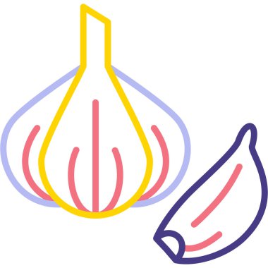 Sarımsak ikonu, vektör illüstrasyon tasarımı