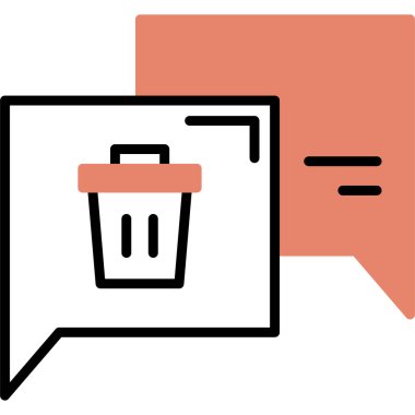 Çöp kutusu simgesi, vektör illüstrasyonu