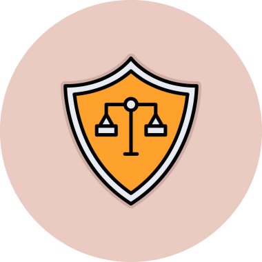 Adalet simgesi, illüstrasyon, beyaz arkaplanda vektör