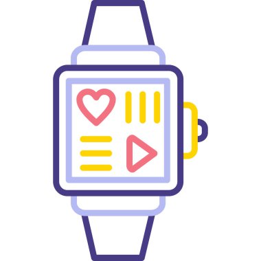 Kalp saat vektör tasarımlı akıllı twatch