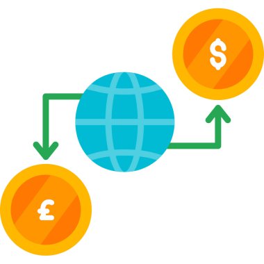 Dolar döviz düz vektör simgesi
