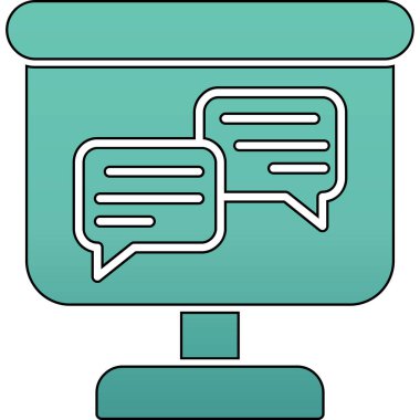 Konuş. Web simgesi basit illüstrasyon