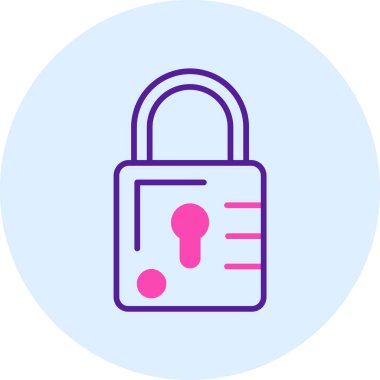 Asma kilit. Web simgesi basit illüstrasyon