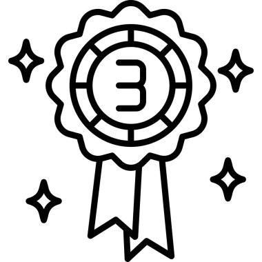 Ödül kazanan ikon. beyaz üzerinde izole edilmiş web tasarımı için ödül vektör simgesi taslağı