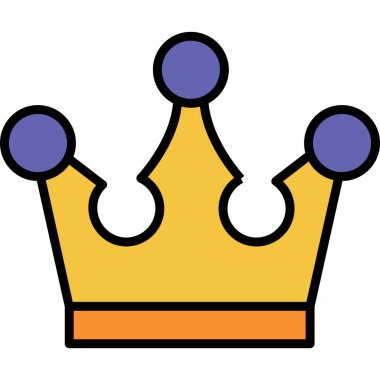Taç ikonu. Web için taç vektör simgelerinin özet çizimi