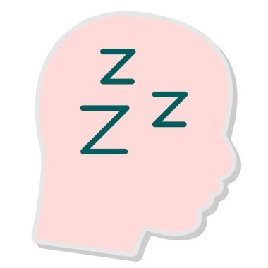 Uyuyan bir kafanın çizgi film simgesi