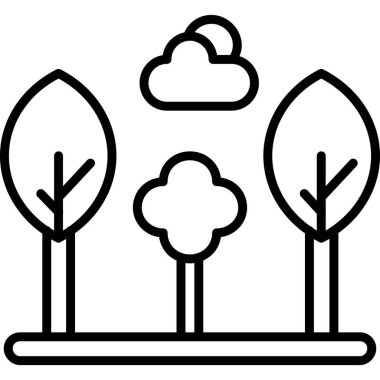 Ağaçlar bahçe simgesi, özet biçimi