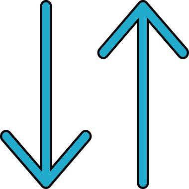 Okun yönü simgesi doldurulmuş - taslak biçimi