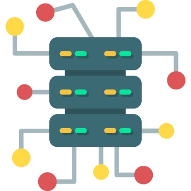 Renkli düğümlerle soyut ağ bağlantısı