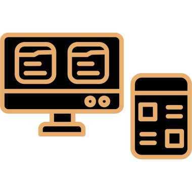 bilgisayar izleme simgesi, vektör illüstrasyonu