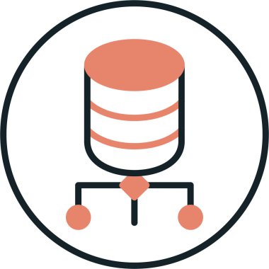 veritabanı. Web simgesi basit illüstrasyon