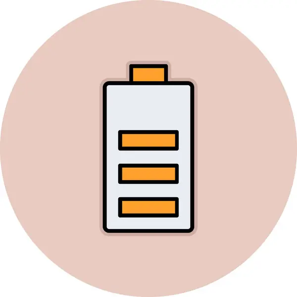 Turuncu ayrıntı içeren pil simgesi