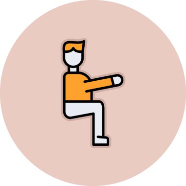 Dairedeki tek bir izole adamın vektör çizimi