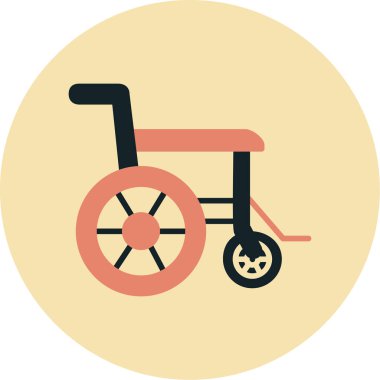 Tekerlekli sandalye vektör simgesi ve kişisel ve ticari illüstrasyon....