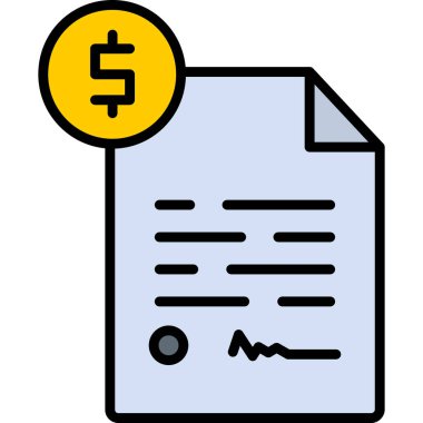 Bill kağıt simgesi vektör illüstrasyonu